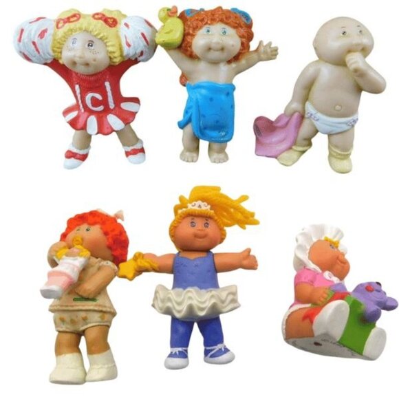 6 Vintage Cabbage Patch Kids Plastic Doll Figurines Toys 1992 1984 Cheerleader - Picture 1 of 16